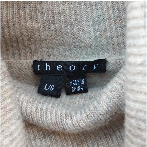 L Theory grey & cream turtleneck wool sweater - Picture 4 of 7